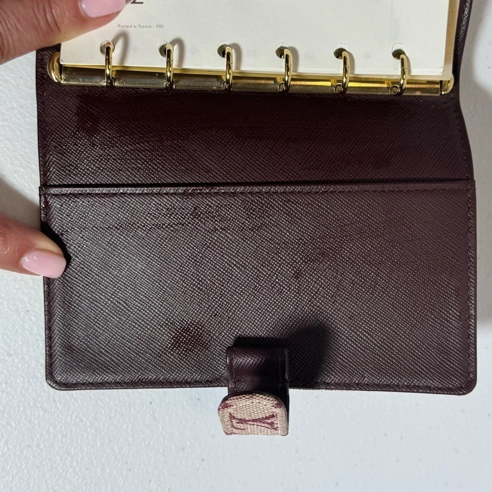 AUTHENTIC Louis Vuitton Red and Cream Monogram Mini Lin Agenda